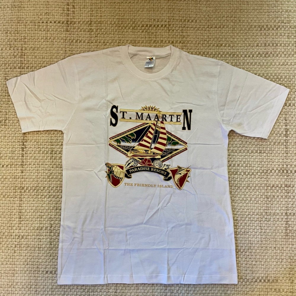 St. Maarten White Graphic T-Shirt